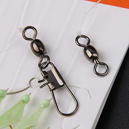 Fishing Bait Rigs Saltwater, 10Packs Surf Fishing Rigs with Fish Skin Feather Fishing Hooks Swivels Glow Beads Rigs Sea Bass Rigs Fishing Bait Lures - color: CZC, size: 8#