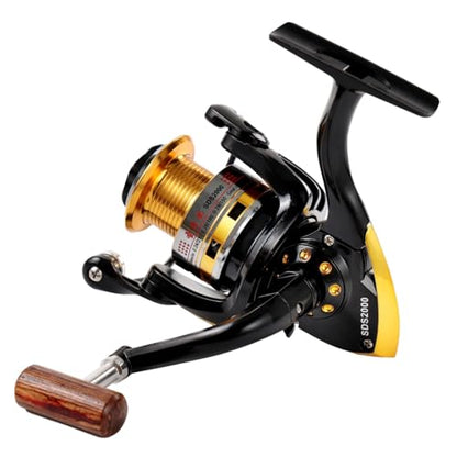 Diwa Spinning Fishing Reels for Saltwater Freshwater 1000 2000 3000 4000 5000 6000 Series Fishing Spool Left/Right Interchangeable Trout Carp Spinning Reel Light and Smooth - style: 2000-black