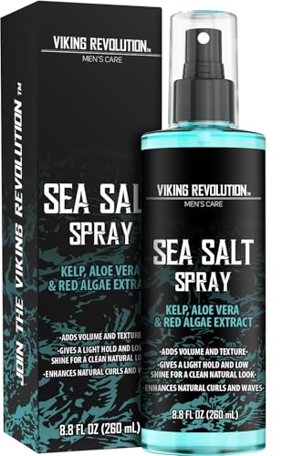 Viking Revolution Sea Salt Spray for Men - Hair Texturizing Spray with Kelp, Aloe Vera and Red Algae Extract - Surf Sprays to Add Volume and Texture for Men and Women Beach Hair - 8.8oz - size: 8.8 Fl Oz (Pack of 1), style: Sea Salt Spray