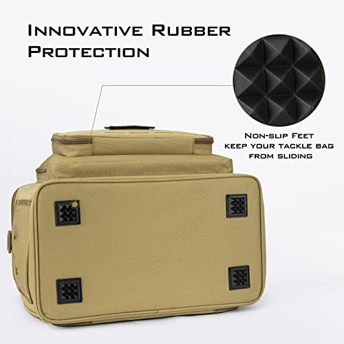 KastKing Fishing Tackle Bags - Saltwater & Freshwater Fishing Bags - Water Resistant, Padded Shoulder Strap - Gear Storage - color: Khaki--Large, size: Large