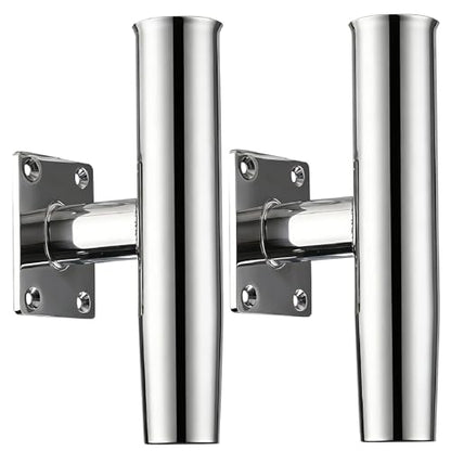 YaeMarine 2/4Pcs Tournament Style Stainless Steel Wall /Transom Mount Rod Holders for Marine Boat - style: 90 Degree-4pcs