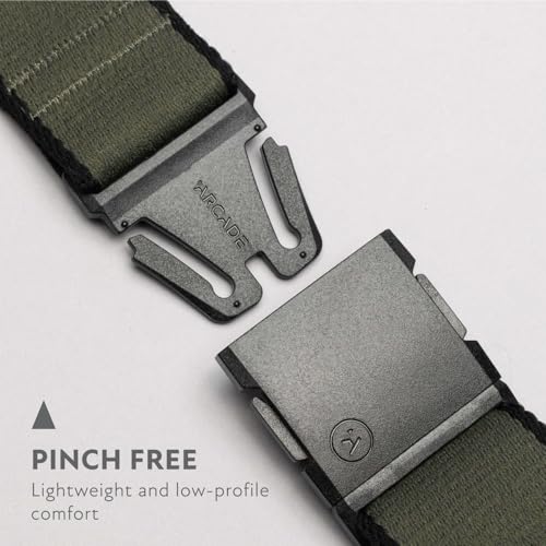 Arcade Belts A2 Unisex Adventure Belt: Heavy Duty Stretch, Metal Free Buckle - color: Blackwood - Ivy - Green/Black, size: Standard (Up to 40"); 1.5" Wide