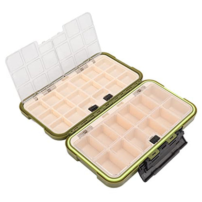 RiToEasysports Fishing Box PP Tackle Box Organizer with Transparent PC Inner Cover Lever Side Lock Sliding Switch and Movable Inserts for Fishermen Boat Kayak Shore Storage ([Large size] 20*12*5 cm) - size: [Large size] 20*12*5 cm