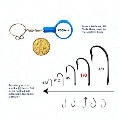 HOOK-EZE Fishing Knot Tying Tool,Treble Hook Covers Keeps Lures Safe, Hook Sharpener, Lure Wraps for Fishing Rod, Fishing Line Cutter Accessories Gifts for Anglers Fishermen