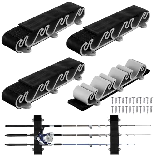 Blueweenly 4 Pcs Vertical Mount Fishing Rod Holders for Boat Vertical Fishing Rod Rack for Storage Pole Strap for Boat Deck