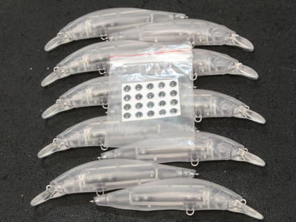 10 Blank Unpainted Minnow Crankbait Topwater Lipless Jerkbait Fishing Lures V5 - color: UPM296P10