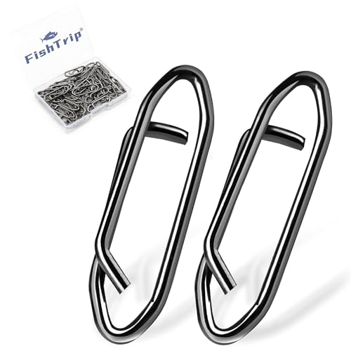 FishTrip Fishing Clips Power Clip - 50pcs Quick Change Connector Link Split Rings Snaps Saltwater Freshwater - color: Black, size: XS_#0_50pcs