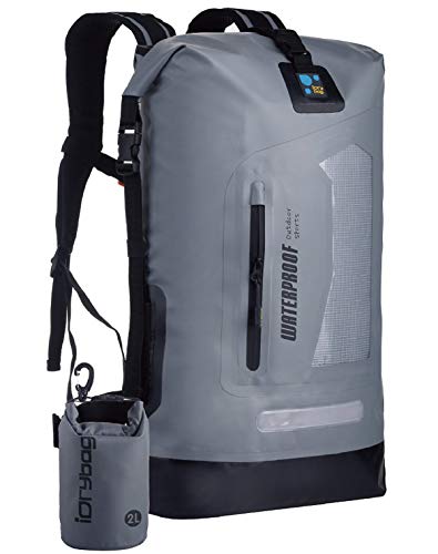 IDRYBAG Waterproof Backpack for Men 20L/30L/40L, Floating Dry Bag Kayak, Dry Backpack Hiking - color: Gray, size: 30L