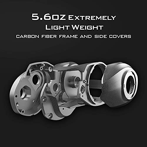 KastKing Zephyr Bait Finesse Baitcasting Reel, Carbon Fiber Fishing Reel - Drag Clicker Version, 7.2:1 Gear Ratio Fishing Reel - 5.6oz Lightweight Bait Finesse System Casting Reel - color: Left Handed-7.2:1 Drag Clicker