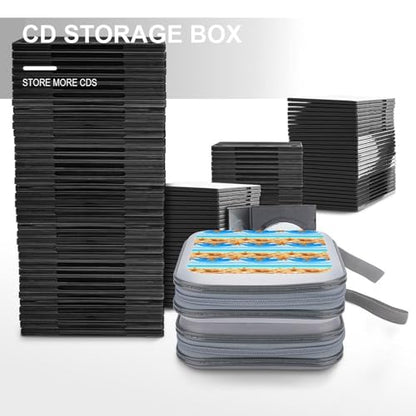 Hard Plastic DVD CD Wallet Holder Organizer Turquoise Ocean Sea Beach Gold Sand Sunshine Starfish Conch Seashell 40 Capacity CD/DVD Case Holders Storage Binder - color: color779