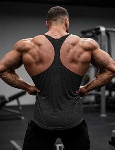 Muscle Cmdr Men's Bodybuilding Stringer Tank Tops Y-Back Gym Fitness Workout Training Running T-Shirts Athletic Quick Dry Top - color: 0black*3ps, size: 3X-Large