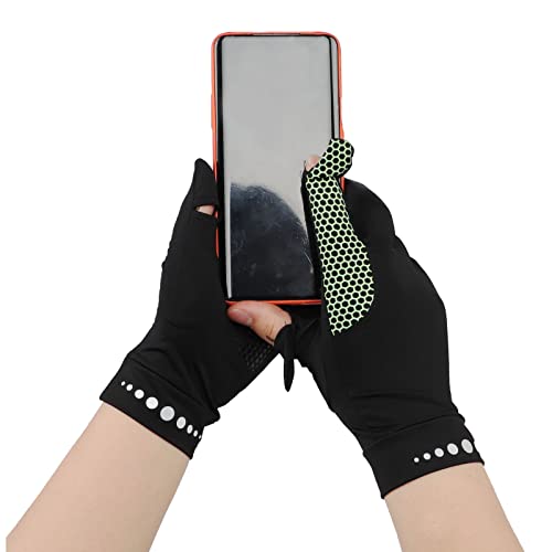 Mens Women Driving Gloves Summer UV Sun Protection Gloves Non-Slip Touchscreen Ice-Silk Sunblock Gloves for Cycling Riding - color: Standard Black