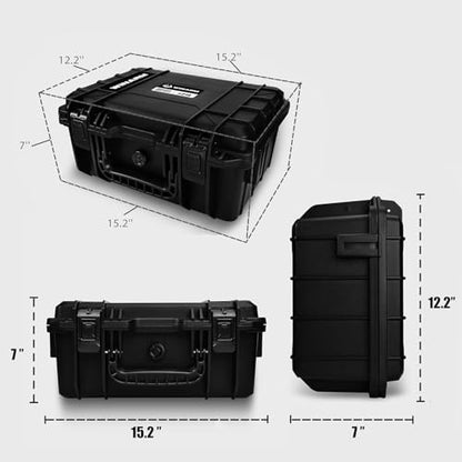 Fishing Reels Storage Case 15 Inches,Heavy Duty Waterproof Fishing Wheel Protective Hard Case, Tackle Collection Holder Box, 9pcs Adjustable Shockproof Dividers (Yellow with mesh bag) - color: Yellow with mesh bag