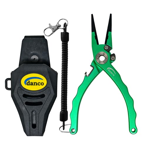danco duffy 7.5-inch Fishing Pliers with Replaceable Line Cutters, Aircraft Grade Aluminum Fishing Gear, Saltwater Resistant Fishing Tools, Rubberized Paint Coating (Emerald) - color: Emerald