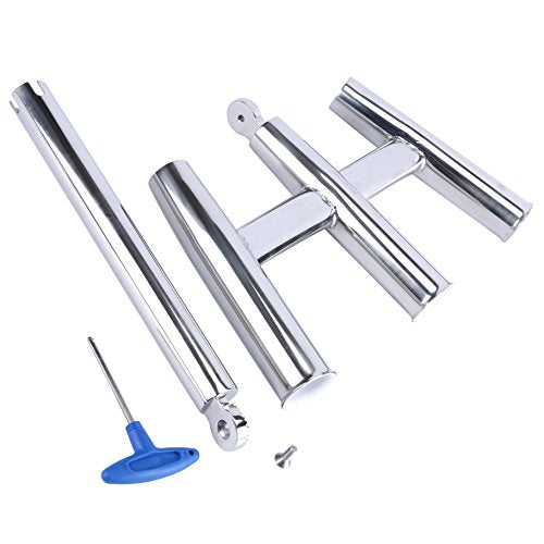 Amarine Made 3 Tube Highly Polished Stainless Steel Outrigger Rod Holder | Triple Rod Holder , Kite Fishing Mount 3 tube rod Holder ,Trident rod holder