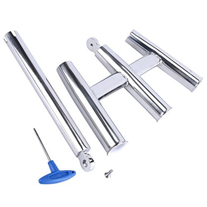 Amarine Made 3 Tube Highly Polished Stainless Steel Outrigger Rod Holder | Triple Rod Holder , Kite Fishing Mount 3 tube rod Holder ,Trident rod holder