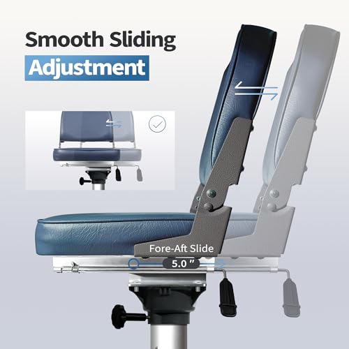 Aluminum Fore & AFT Boat Seat Slider,Universal Fit for Most Standard Boat Seat Pedestal Bases 5.3 * 5.3 inch