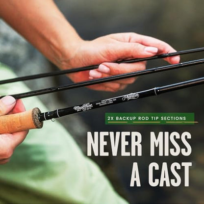 Moonshine Rod Company Fast Action Fly Fishing Rod – Carbon Fiber Graphite Rod with Zippered Travel Case – Drifter II, Vesper, Epiphany ESN, Outcast, Phantom & Rambler Series - 2WT up to 12WT Rods - size: 7WT- 10', style: Trout Fishing