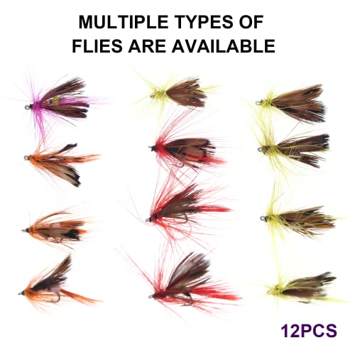 Fly Fishing Poppers Fly Fishing Dry Flies Topwater Fishing Lures Bass Popper Flies Bugs Lures Panfish Bait Fly Trout Bobber Flies Kit for Bass Trout Panfish Bluegill Salmon - color: B: 12pcs Fly Fishing Flies Kit