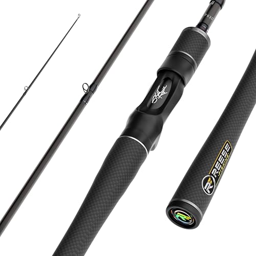 Next 2 Freshwater Bass Fishing Rod, Casting, Carbon Fiber | Fishing Pole For Jigs, Crankbaits, Swimbaits & Glide Baits, 6-40 lb, 3/16-8.3 oz, Graphite & Fiberglass, Carbon Fiber Grips - size: 6'10" MH, FAST (6104C)