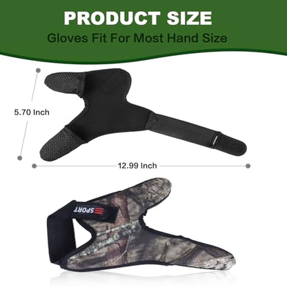 Double-Finger Gloves, 3 Pack Anti-Slip Fishing Glove, Professional Finger Gloves Protector Unisex Elastic Band Glove for Outdoor Fishing - color: Camouflage