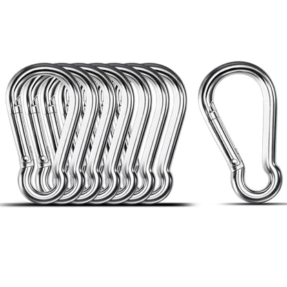 Small Carabiner Clip, 8PCS 1.57 inch 304 Stainless Steel Heavy Duty Carabiners, Metal Spring Snap Hook Clips for Outdoor Travel Camping Fishing Hanging Key Chain - size: M4-1.57'', style: 8PCS