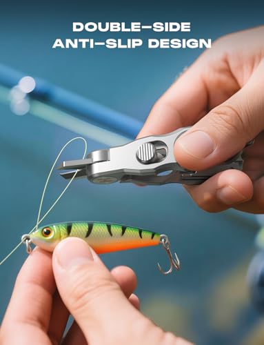 HOOK-EZE Fishing Line Cutter, Fly Fishing Nippers with Retractors and Knot Tying Tool Accessories, Stainless Steel Braided Line Scissors Clippers for Mono and Fluoro Lines - size: 3-in-1