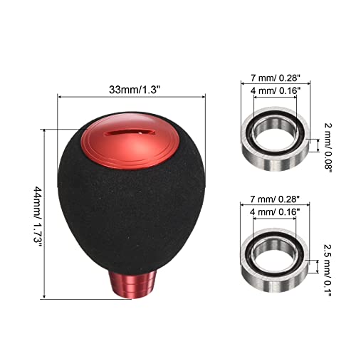 PATIKIL Fishing Reel Handle Knob, Lightweight EVA Fishing Reel Power Knob Handle Grip for Fishing Reel Replacement Parts - color: Red