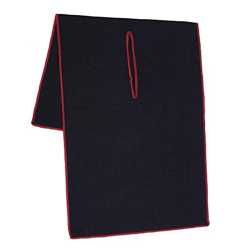 Mile High Life | Pro Tour Caddy Towel | 17" x 40" with 8" Center Slit | Premium Microfiber Waffle Texture - color: Black Red, size: 16" x 30"