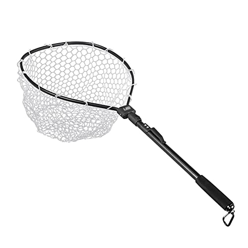 Fish Net Fly Fishing Net Mesh Wooden Handle Nylon/Rubber Landing Net Catch and Release Holder Basket Combo Kit Trout FishingTools Dip Net (Color : 85cm) - color: 85cm