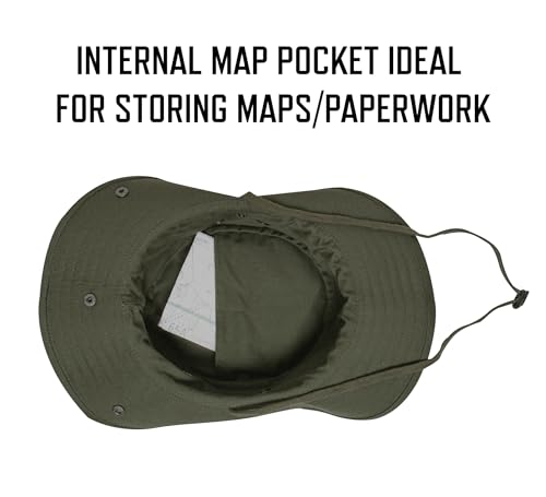 Rothco Adjustable Boonie Hat with Neck Cover – Rugged Outdoor Fishing Bucket Hat - color: Khaki