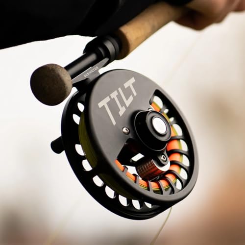 Redington Tilt Euro Nymph Reel - 2-5 Fly Reel for Euro Nymph Fishing - Large Arbor Design - Smooth Drag - Removable Weights for Perfect Balance on Any Fly Rod - 100yds/20lb Capacity - color: Garnet/Gunmetal