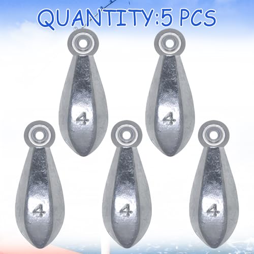Fishing Weights Sinkers Bullet Fishing Weights Sinkers Ocean Saltwater | Surf Fishing Gear Fishing Assortment 1oz 2oz 3oz 4oz - size: 4oz-5pcs