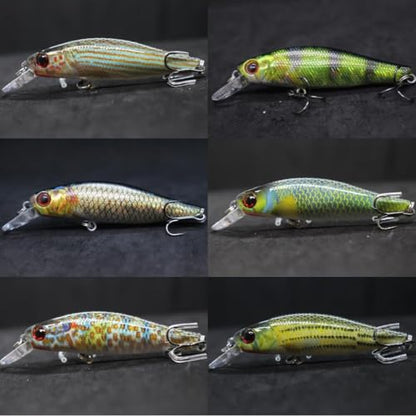 Minnow Crankbait for Bass Fishing Bass Lure Jerkbait Fishing Lures and Tackle Box - color: HM606KB
