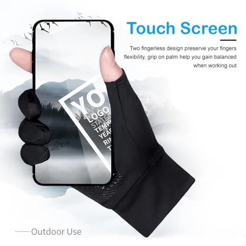 Mens Outdoor UV Sun Protection Fingerless Gloves Non Slip Fishing Gloves