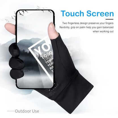 Mens Outdoor UV Sun Protection Fingerless Gloves Non Slip Fishing Gloves