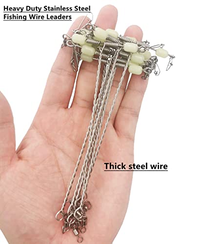 Bottom Fishing Rigs Wire Trace: 10pcs Heavy Duty Steel Drop Leader for Surf and Saltwater Gear
