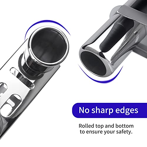 3 Tubes Fishing Rod Holder for Boat, 304 Stainless Steel 3 Tubes Linked Fishing Rod Rack Wall-Mounted Fishing Pole Holder with Tools Storage for Marine Boat Yacht RV