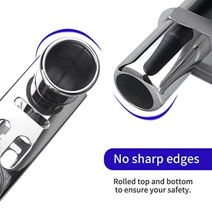 3 Tubes Fishing Rod Holder for Boat, 304 Stainless Steel 3 Tubes Linked Fishing Rod Rack Wall-Mounted Fishing Pole Holder with Tools Storage for Marine Boat Yacht RV