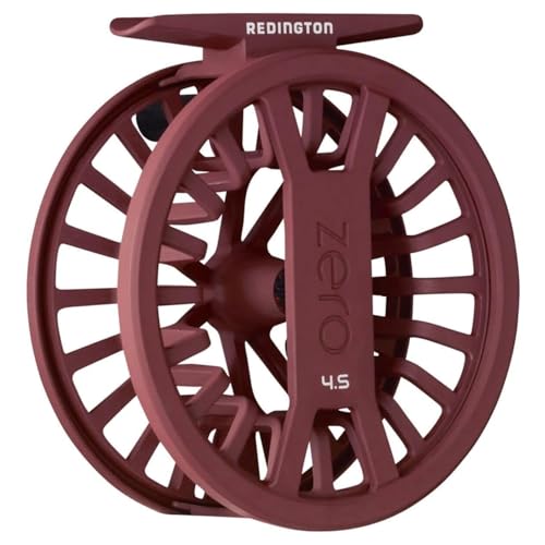Redington Zero Fly Fishing Reel – Ultralight Trout Reel with Clicker Drag System, Large Arbor, Quick-Change Spool & Twin-Molded Handle – Durable Die-Cast Construction - color: Burgundy, size: 4/5
