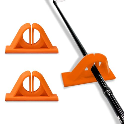 No Drilling Required Fishing Rod Holder, 2-15mm (0.07-0.6 inch), Orange, Silicone, Surface Mount, 2-Pack - color: 2pc Orange