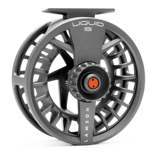 LAMSON | Liquid S-Series & HD Fly Fishing Reels | All-Water | Large Arbor, Powerful Sealed Drag, Pressure Cast Aluminum - color: SMOKE HD, size: -9+