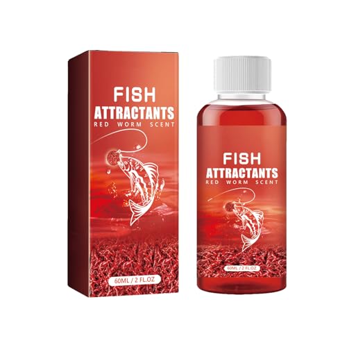 Red Worm Liquid, Red40 Ink Fishing Liquid, Red Worms Fish Attractant, Fishing Scent Attractant for Trout, Cod, Carp, and Sea Bass