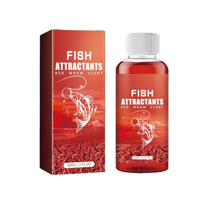 Red Worm Liquid, Red40 Ink Fishing Liquid, Red Worms Fish Attractant, Fishing Scent Attractant for Trout, Cod, Carp, and Sea Bass
