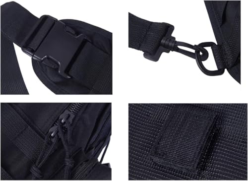 FAMI Outdoor Tactical Bag Backpack, Military Sport Bag Pack Sling Shoulder Backpack Tactical Satchel for Every Day Carry (Black 2 Packs) - color: Black 2 Packs