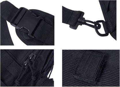 FAMI Outdoor Tactical Bag Backpack, Military Sport Bag Pack Sling Shoulder Backpack Tactical Satchel for Every Day Carry (Black 2 Packs) - color: Black 2 Packs