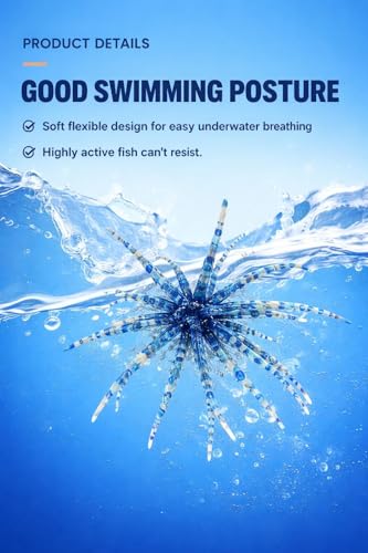 Tentacle Creature Lure Sea Urchin Soft Bait 3.6" & 4.3" TPE Lures 10/6-Pack, Natural Sinking Micro-Vibration for Crappie Bluegill Perch Bass Trout, Compatible Jig Heads Treble Hooks - color: Dark Green, size: S-10pcs