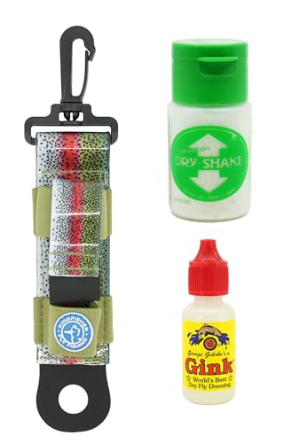 Gehrke’s Gink and Shimazaki Dry Shake Dry Fly Floatant with Kingfisher Combo Holder - color: Rainbow Trout