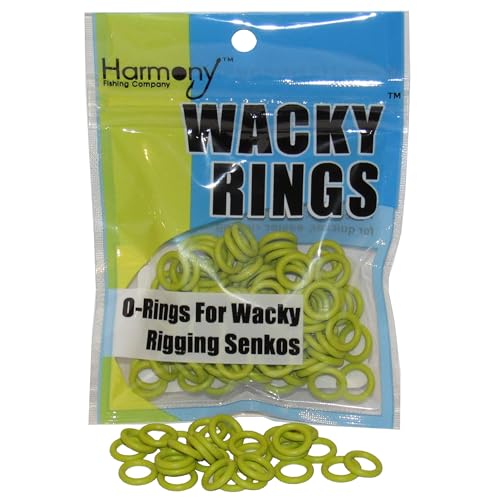 (100pk) – O-Rings for Wacky Rigging Senkos/Worms/Soft Stickbaits – Bait Saver Orings for Senko Worm – Save Your Baits from Tearing While Wacky Neko Rigging - color: Chartreuse, size: 4-5” Senko (1/4” ID)