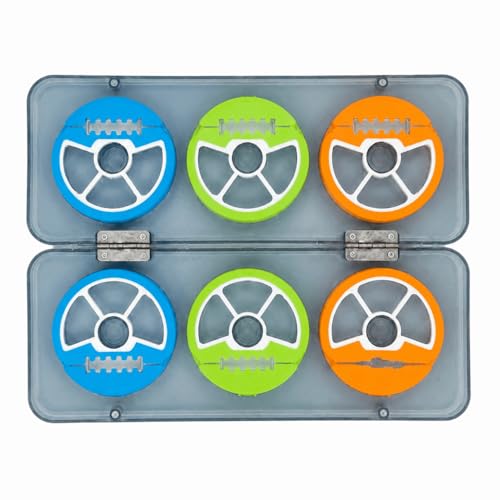Line Storage Holders with Box, Portable Silicone Spool Case for Fishing Lines, Hooks, Leads, Rigs and Tackle Organizer Accessories, Random Color